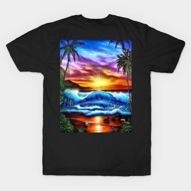 Sunset Hawaiian seascape by Coreoceanart